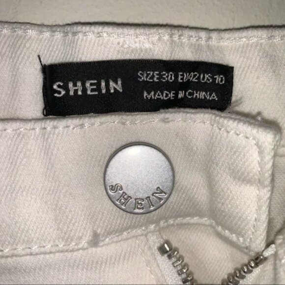 Shein Basics White Skinny Jeans High Rise Size 30 - Picture 2 of 9